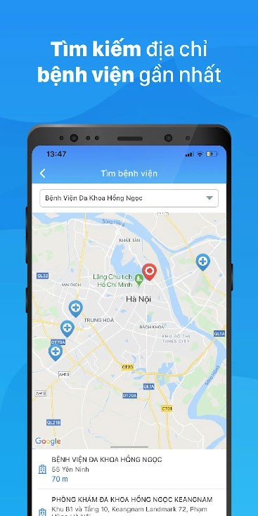 Tìm địa chỉ bệnh viện gần nhất