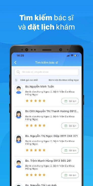 Tìm kiếm bác sĩ với đặt lịch khám