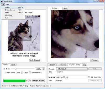 Phần mềm phóng to ảnh SimillaEnlarger
