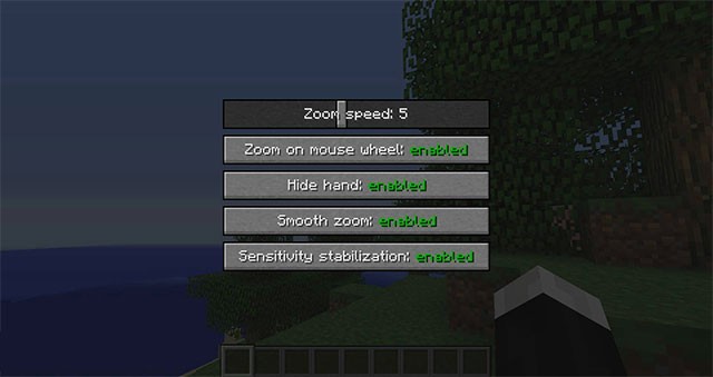 Có các tùy chọn để thiết lập đơn giản trong Smooth Zoom Mod