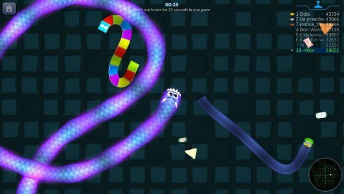 Snake.is là game rắn săn mồi có cách chơi giống game Slither.io nhưng đồ họa độc đáo