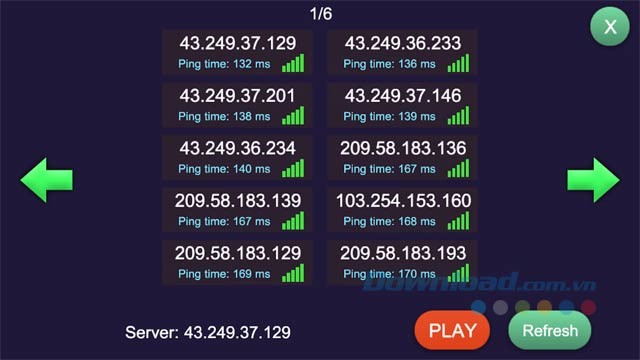 Chọn server nhanh nhất