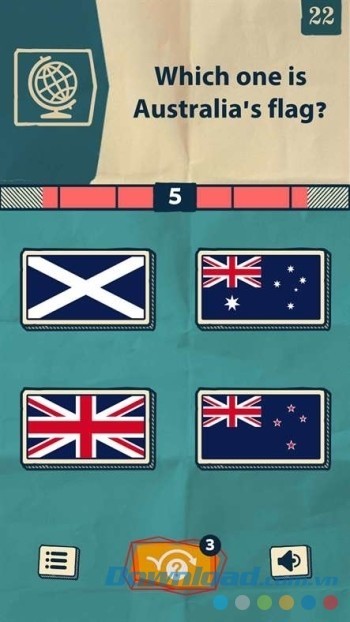 Giao diện của game trí tuệ miễn phí Snap Quiz Challenge trên Windows 10 Mobile