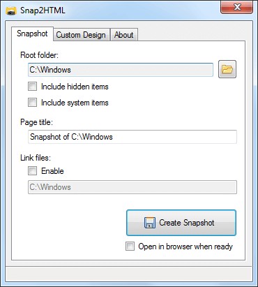 Snap2HTML rất dễ sử dụng
