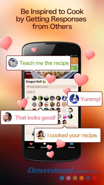 Tương tác với bạn bè trên SnapDish