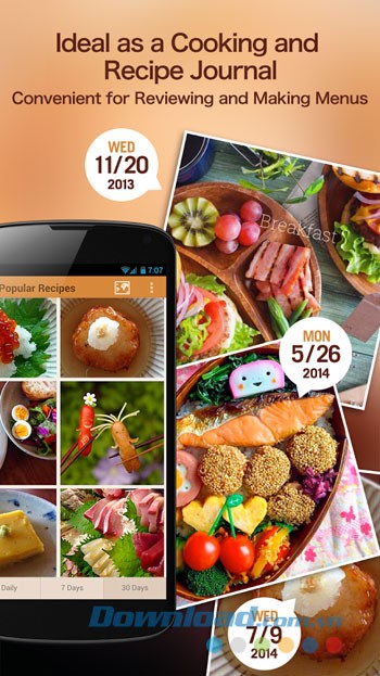 Menu ứng dụng SnapDish