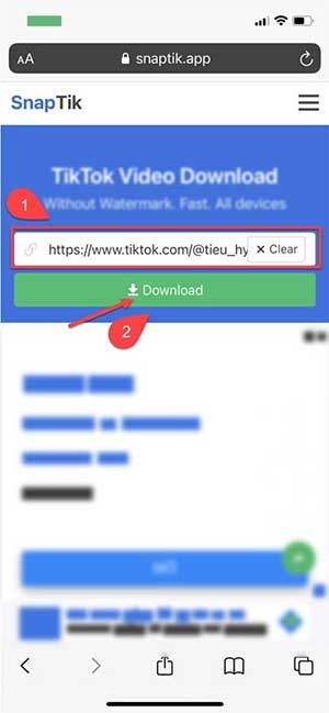 Dán link tải vào khung