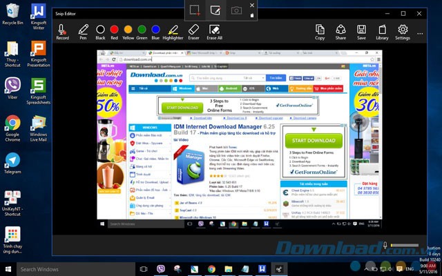 Giao diện Snip Capture Tool