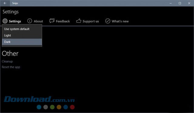 Lựa chọn giao diện tối