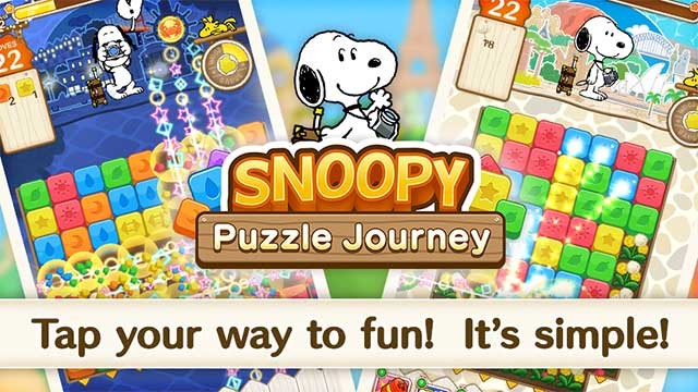 SNOOPY Puzzle Journey là game match-2 dễ thương với các nhân vật trong phim SNOOPY