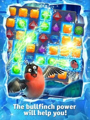 Đắm chìm trong những level match 3 trong Snow Queen 2 Bird and Weasel