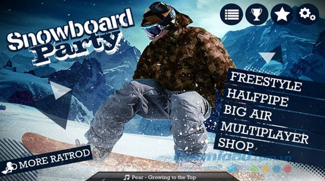 Màn hình chính của Snowboard Party Lite
