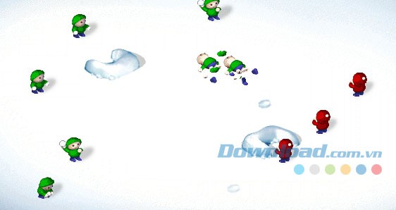 Trận bóng tuyết tràn ngập niềm vui