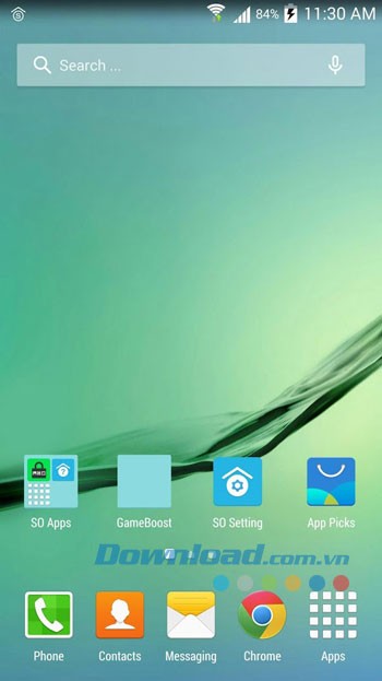 Giao diện sử dụng của ứng dụng SO Launcher