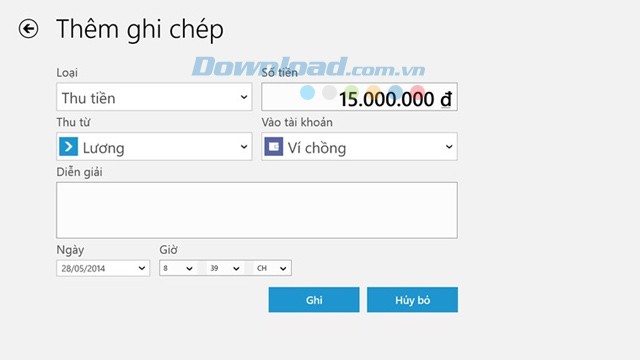 Download Sổ thu chi MISA - Ghi chép những khoản thu, chi để chi tiêu hợp lý hơn.
