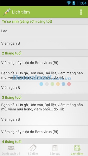 Sổ tiêm chủng cho Android