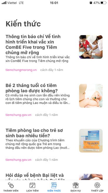 Cung cấp kiến thức tiêm chủng