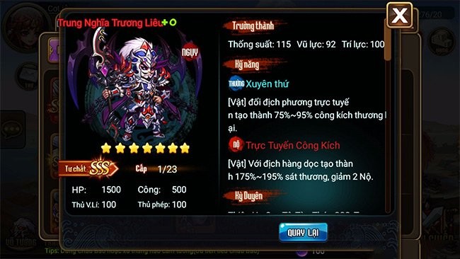 Chi tiết tướng trong Soái Ca 3Q