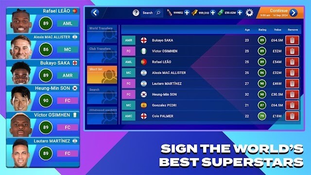 Ký hợp đồng với các cầu thủ hàng đầu thế giới