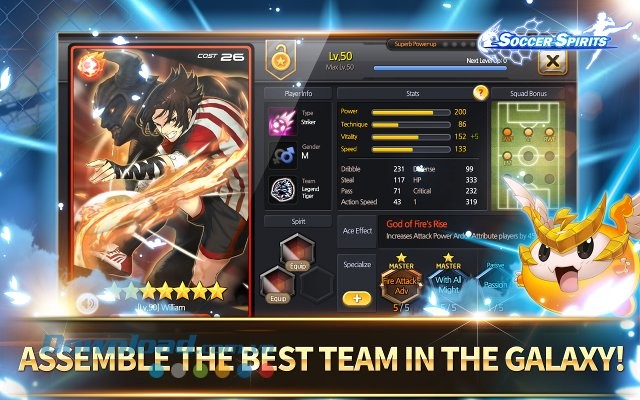 Sở hữu những cầu thủ ưu tú trong Soccer Spirits