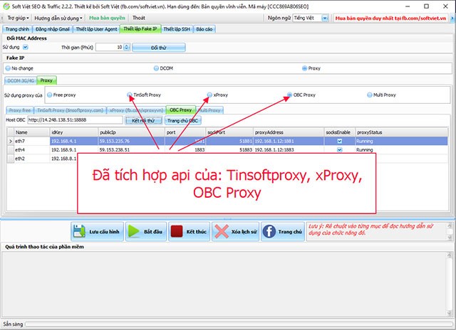 Giao diện chi tiết Soft Việt SEO & Kéo Traffic