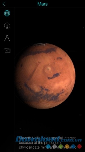 Solar Walk Free cho Android có nguồn thông tin phong phú