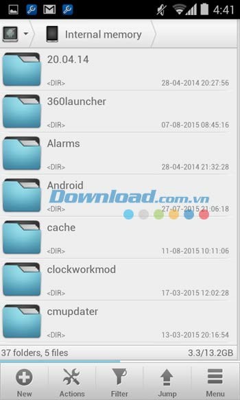 Giao diện ứng dụng Solid Explorer Classic