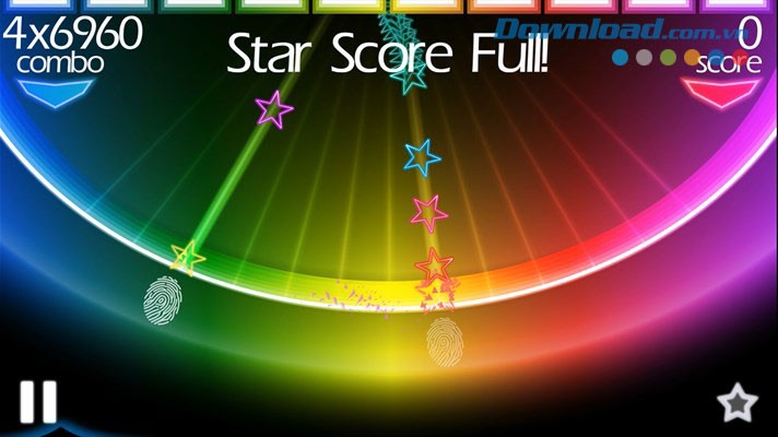 Hình ảnh dấu vân tay như chơi piano trong SongArc