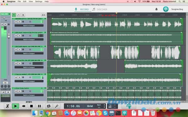 Giao diện màn hình Songtree Music Maker cho Mac