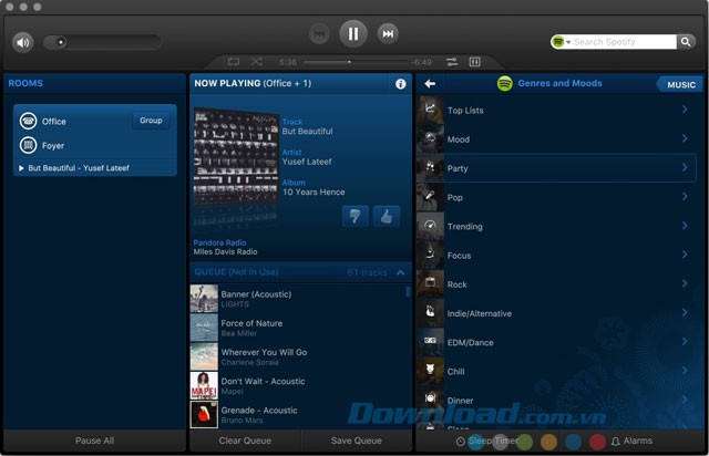 Giao diện ứng dụng Sonos Desktop Controller cho Mac