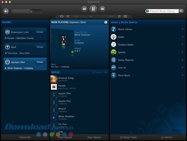 Nguồn nhạc đa dạng trên Sonos