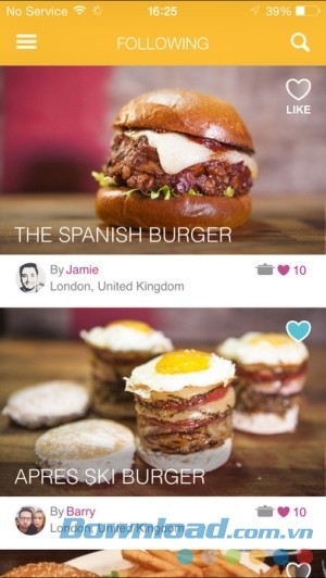 Giao diện SORTEDfood cho iOS