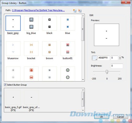 Một số kiểu nút trong Sothink Tree Menu