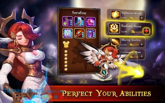 Tính năng nâng cấp anh hùng của game Soul Hunters