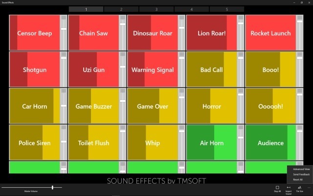 Sound board của Sound Effects
