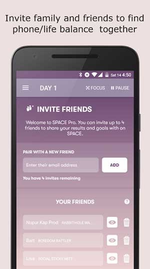 Mời bạn bè và gia đình cùng sử dụng SPACE