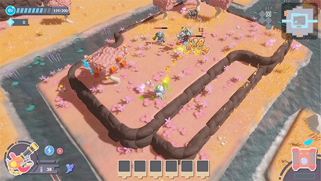 Thu thập nguyên liệu quý hiếm trong khi thám hiểm vũ trụ và chiến đấu