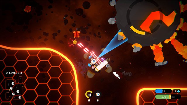 Tích cực phiêu lưu khám phá không gian chứa đầy tài nguyên và kẻ thù trong Space Scavenger game