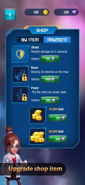 Nâng cấp với các item trong shop