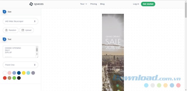 Thiết kế banner đẹp mắt và hiệu quả bằng ứng dụng web Spaces
