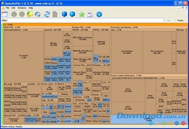 Công cụ phân tích ổ cứng miễn phí SpaceSniffer