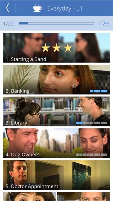 Bảng điều khiển Learn English, Speak English cho iOS