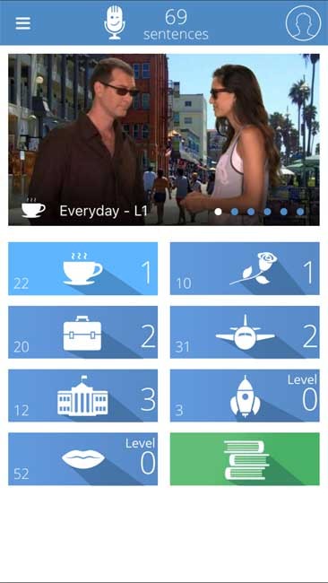 Giao diện ứng dụng Learn English, Speak English cho iOS