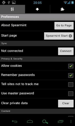 Spearmint Legacy Browser for Android