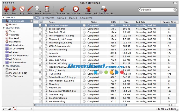 Giao diện của Speed Download