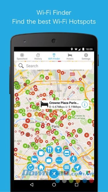 Tìm kiếm điểm phát WiFi miễn phí với Speed Test