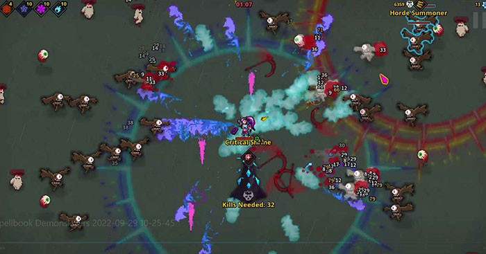 Bạn phải chiến đâu với vô vàn quái vật trong game Spellbook Demonslayers