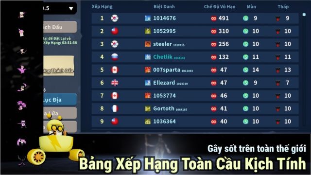 Hệ thống bảng xếp hạng toàn cầu kịch tính