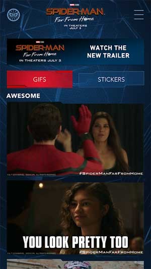 Xem ảnh GIF và video trích từ các bộ phim trong series Spider Man