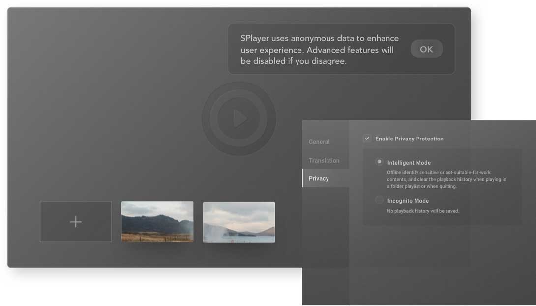Giao diện đẹp mắt của SPlayer